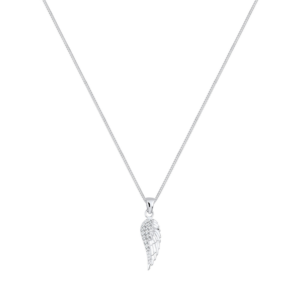 Elli Elli by Julie & Grace Collier Femme Aile avec Cristal en Argent 925, Collier mati collier