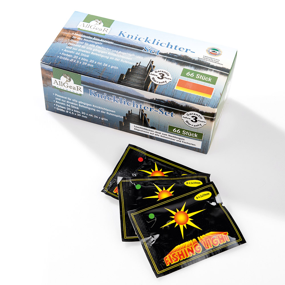 Allgearfishing Angelzubehör Knicklichter-Set - 66tlg.