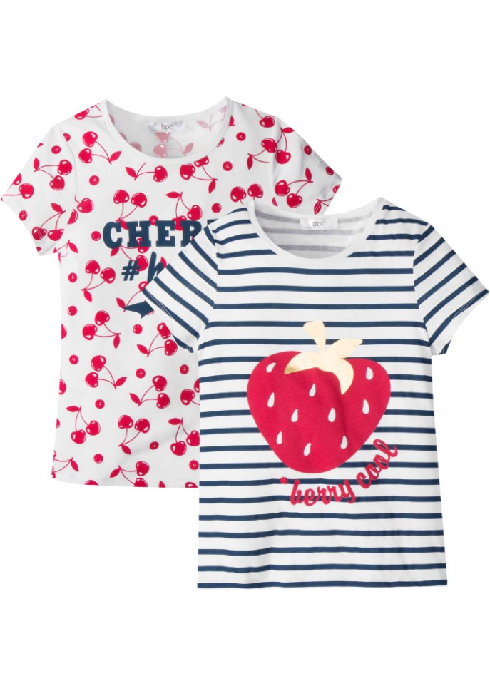 Mädchen T-Shirt (2er Pack) aus Bio-Baumwolle