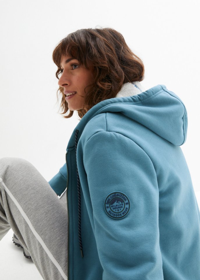 Sweatjacke mit Teddyfleece