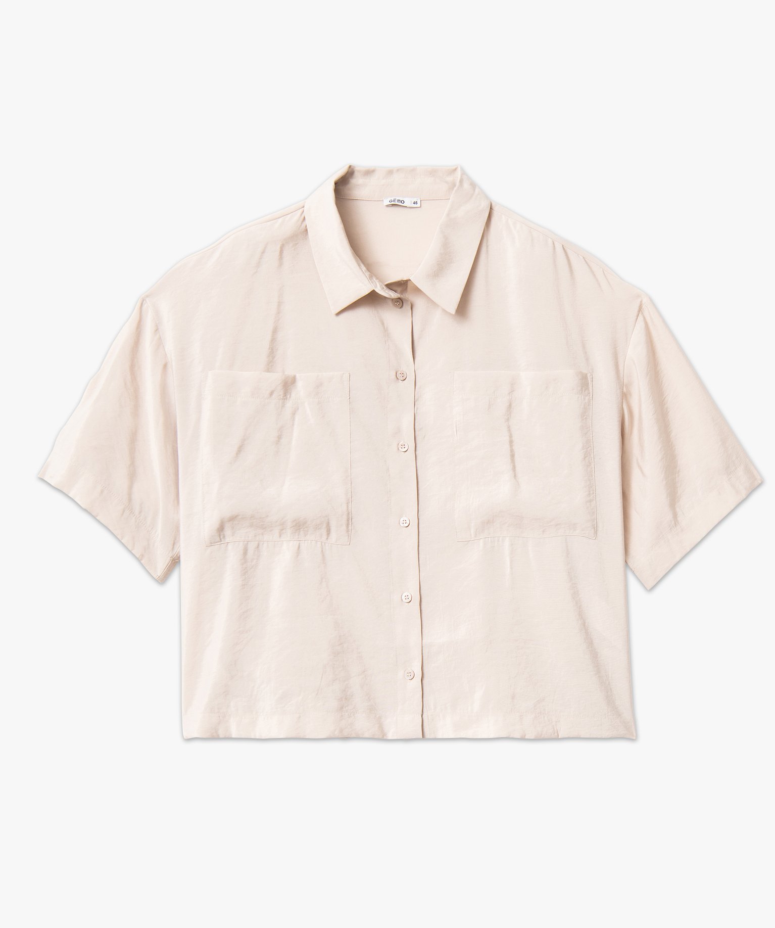 Chemise à manches courtes avec poches poitrine femme grande... ecru | GEMO