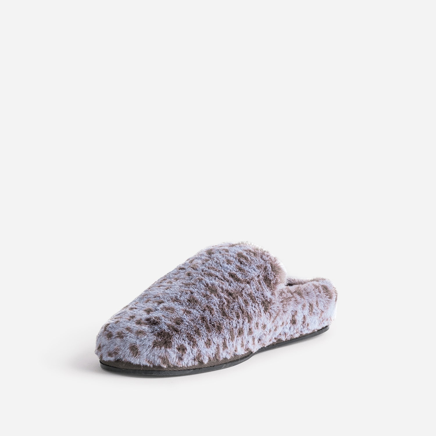 Mule grise à motif animalier