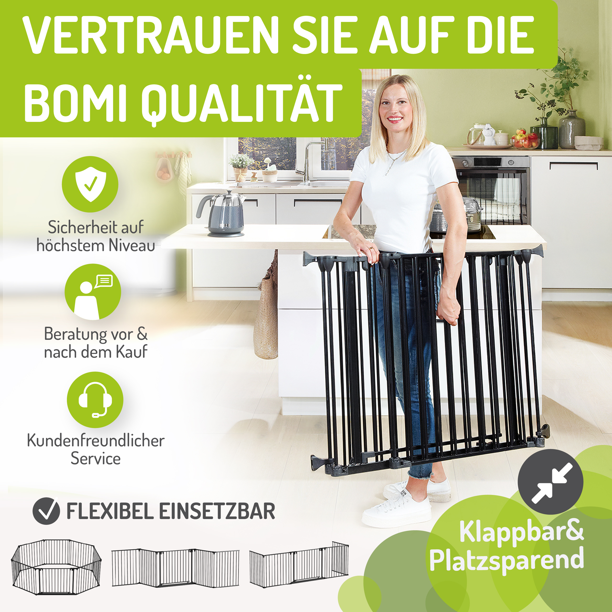 bomi Türschutzgitter & Hundeklappen bomi Absperrgitter Milo 223-525 cm S