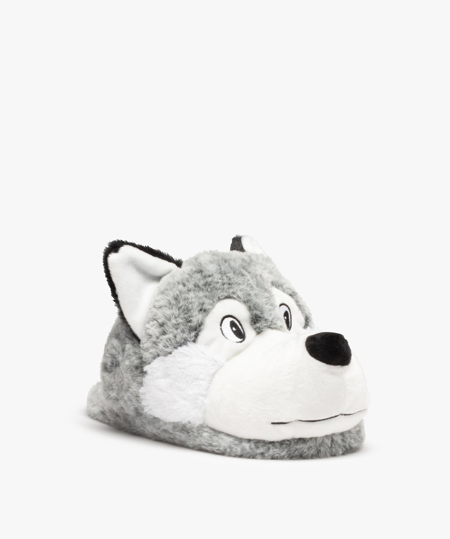 Chaussons Garçon 3D en forme de loup gris | GEMO