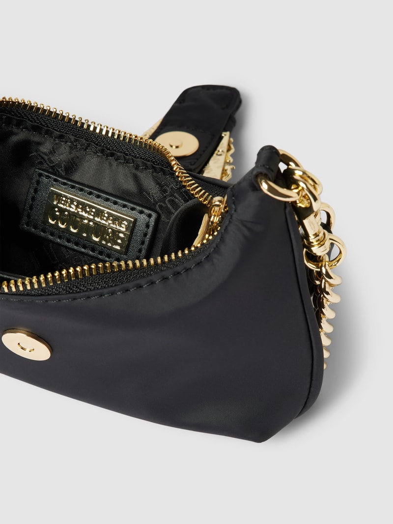 Handtasche mit Label-Detail Modell 'BARO' in schwarz