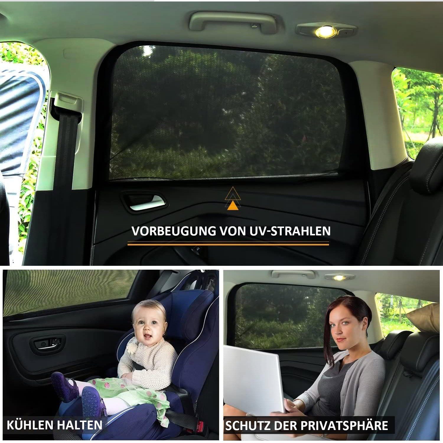 TOPMELON Autosonnenschutz Stretch Auto Atmungsaktive Mesh Seitenvorhänge