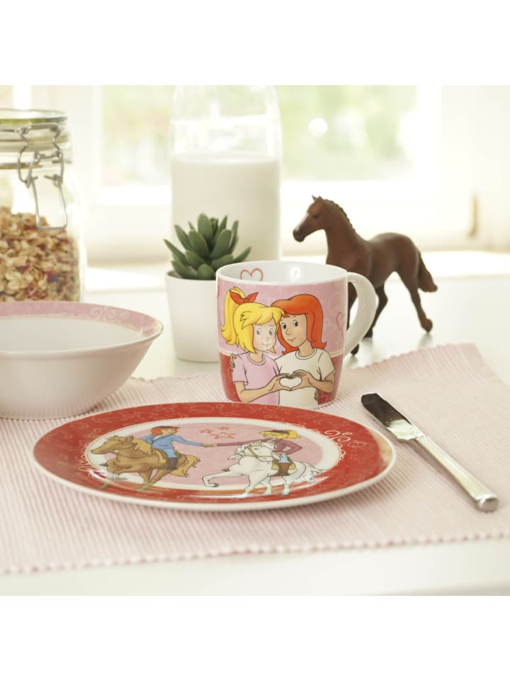 Geda Labels Kindergeschirr Bibi & Tina 3-teilig in Rosa - 24x9,8x14,5 günstig kaufen onesize