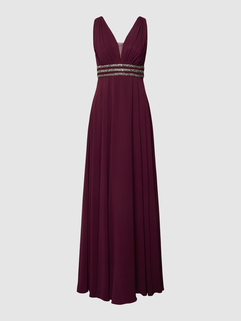 Abendkleid mit Rückenausschnitt in kirschrot