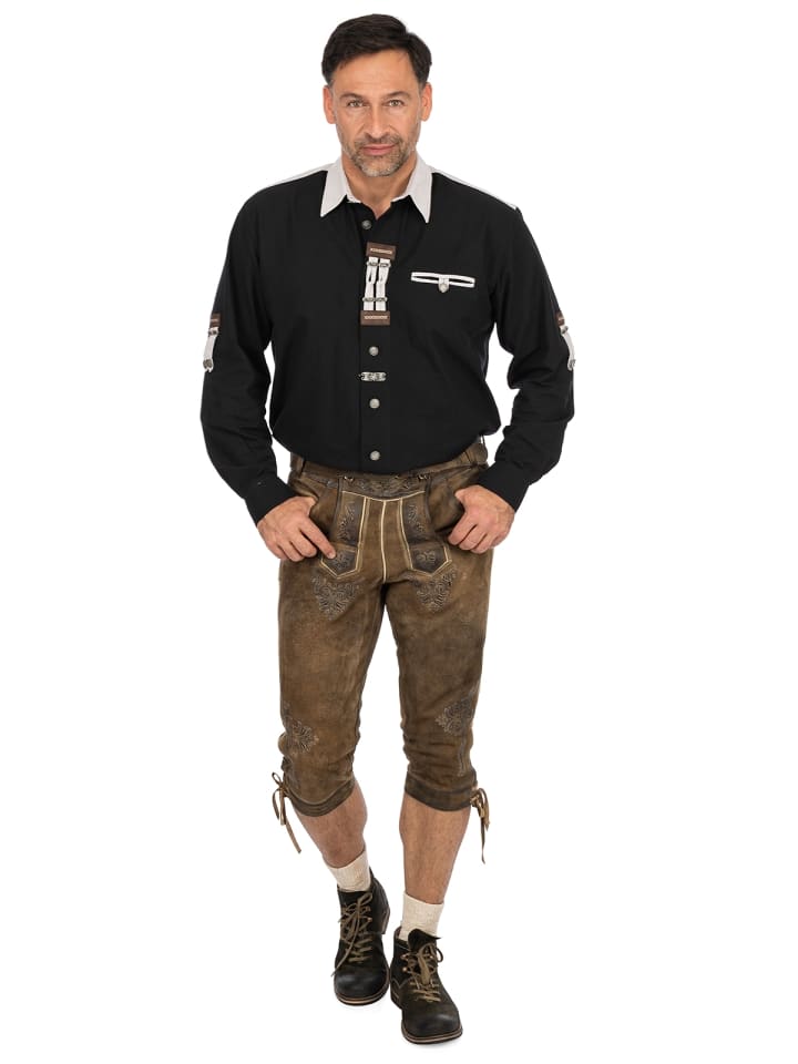 OS-Trachten Trachtenhemd 120005-1011 in schwarz günstig kaufen S