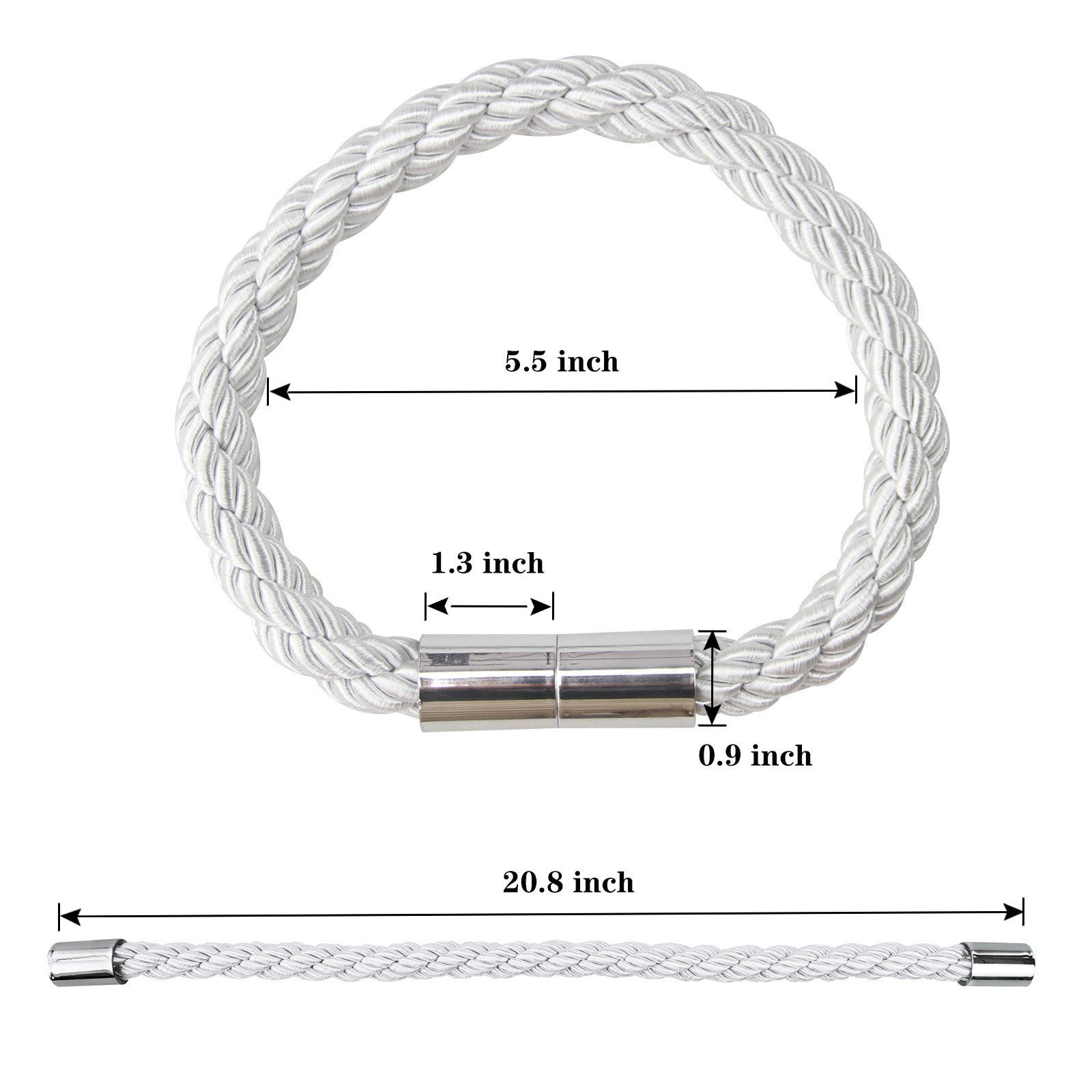 Dekospange Magnetische Vorhang Raffhalter,Raffhalter für Vorhänge,Raffhalter Seil, SCOHOME, Fenstervorhänge, (für Haus Cafe Büro 2 Stücke, Binder Schnallen Gardinenhalte,Modern Vorhang Clips), erhältlich in grau
