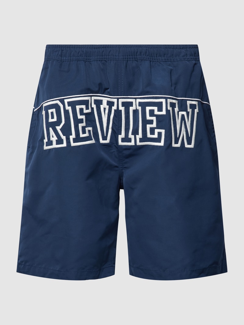 Badehose mit Label-Stitching in blau