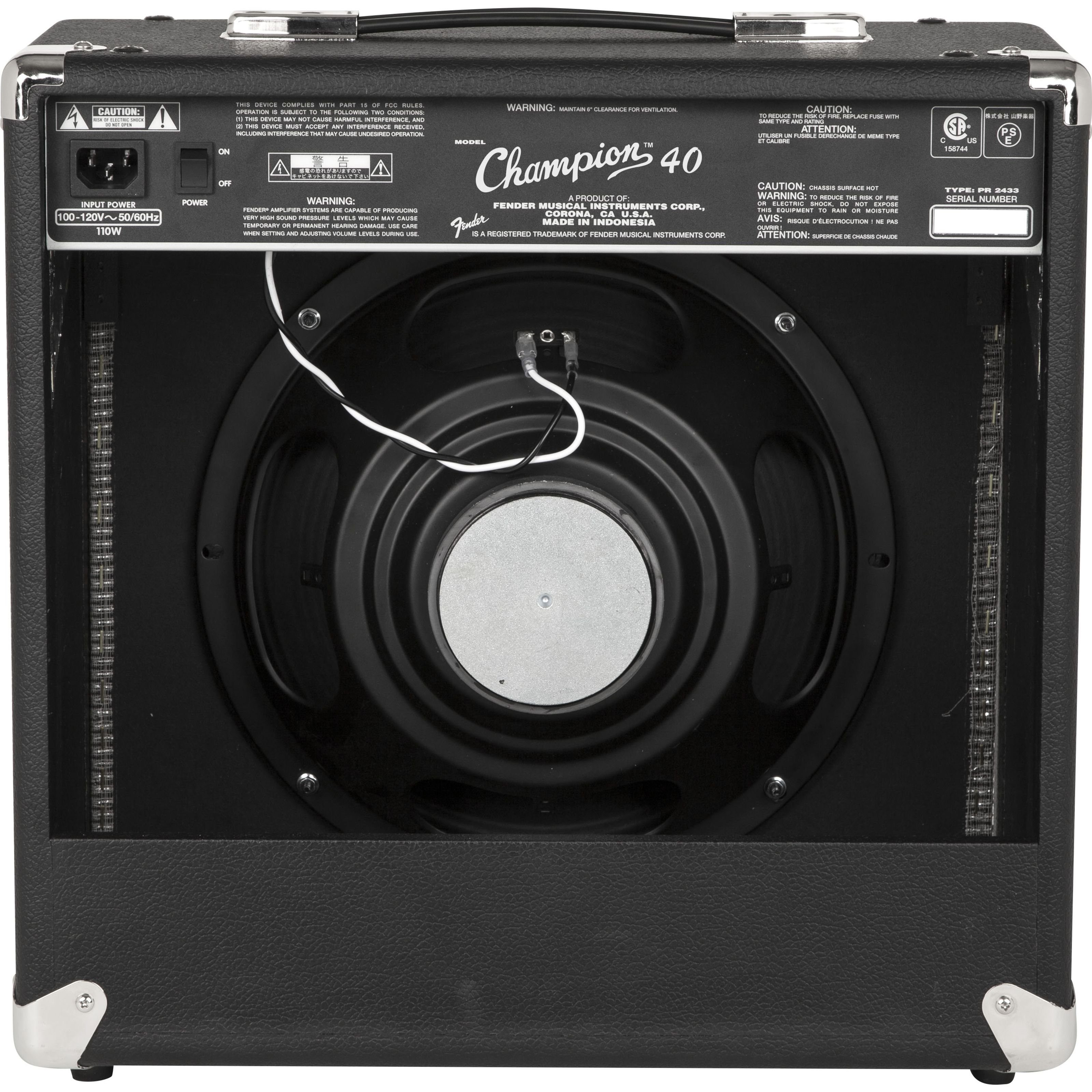 Fender Verstärker (Champion 40 Combo - Transistor Combo Verstärker für E-Gitarre)
