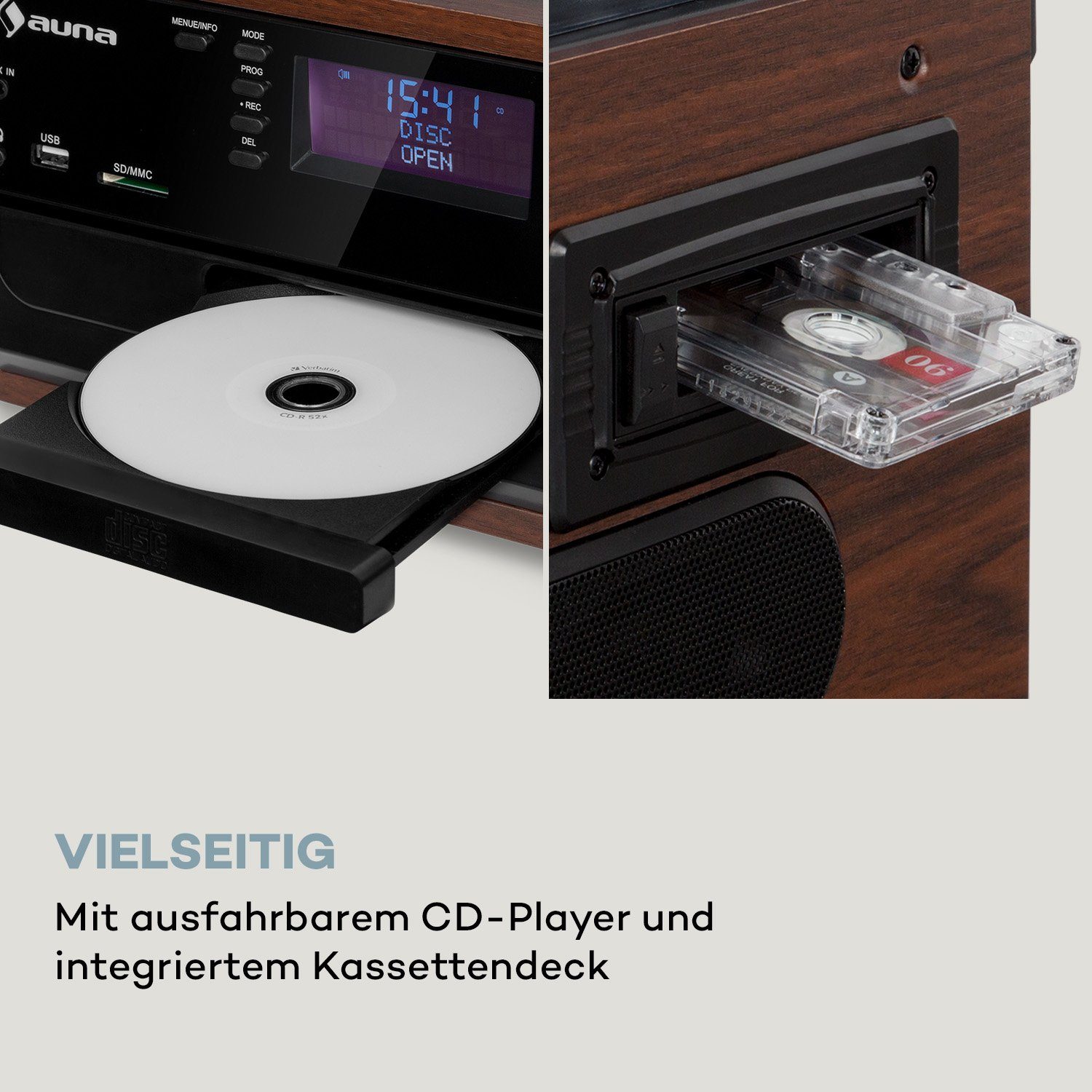 Auna Connect System Stereoanlage (FM und DAB+ Radiotuner)