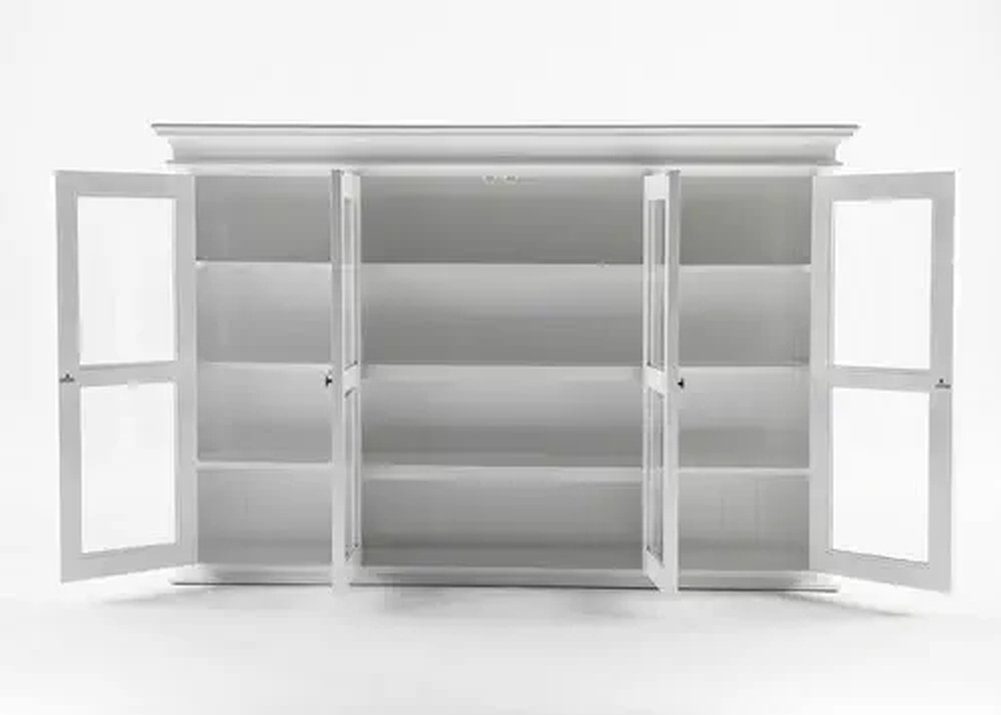 Novasolo Küchenbuffet Halifax Bücherschrank mit 4 Glastüren