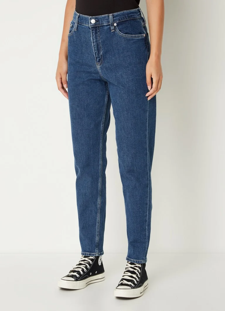 Jeans mom fit a vita alta Calvin Klein, lavaggio medio