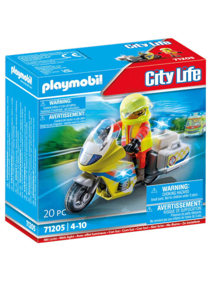 Playmobil Spielset City Life 71205 Notarzt-Motorrad mit Blinklicht günstig kaufen onesize