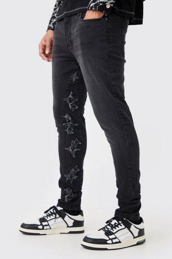 Skinny Stretch Jeans mit Applikation