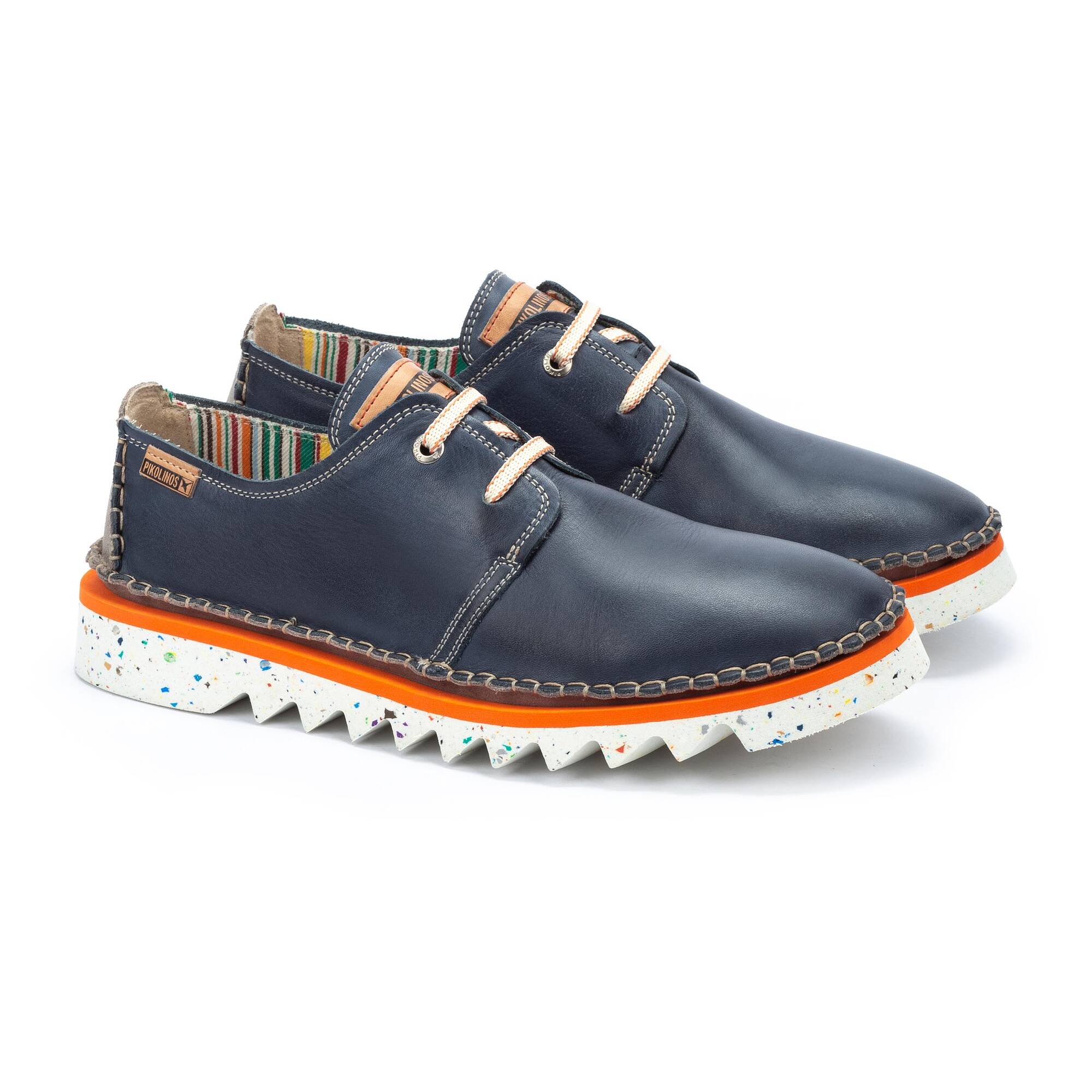 Męskie buty Bluchers z podeszwą sportową - NIEBIESKIE