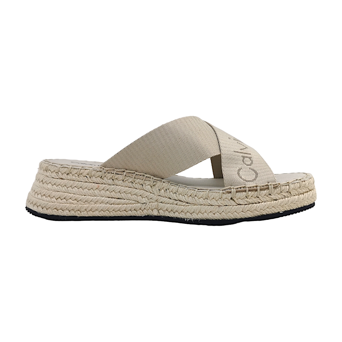 Calvin Klein Sporty Wedge Sandal YW04W01364 Beige ACF- Triple Egg