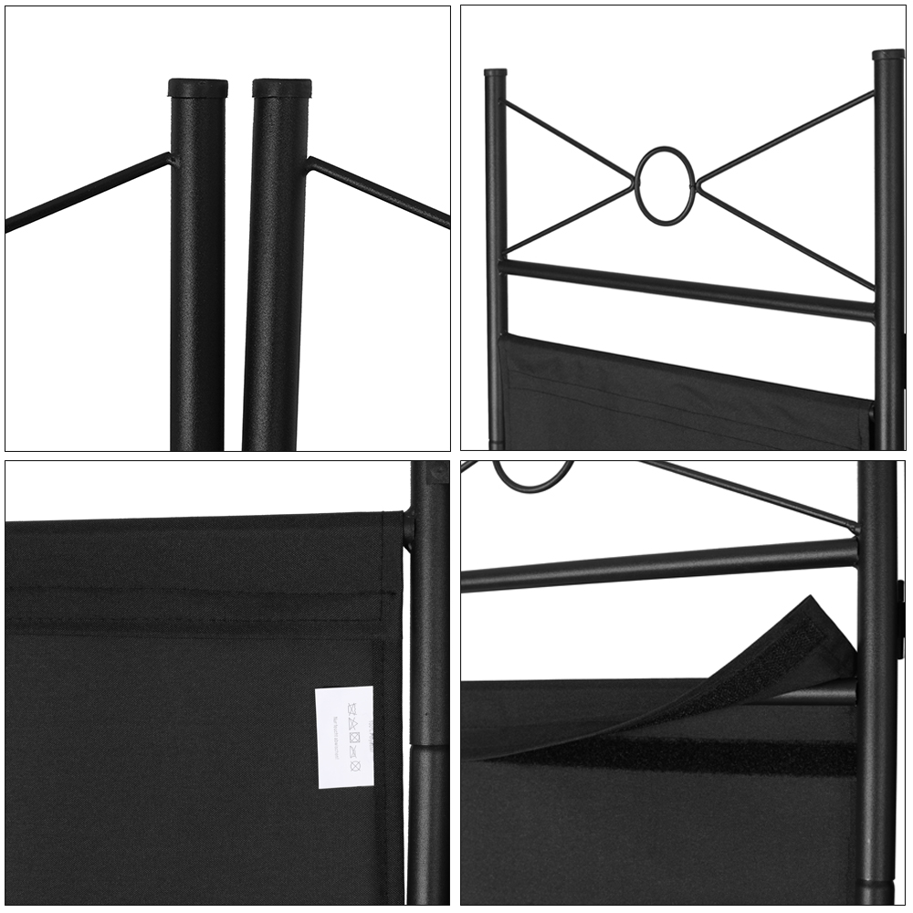 Never Indoor Paravent 4-teilige Raumteiler 180 x 163 cm schwarz