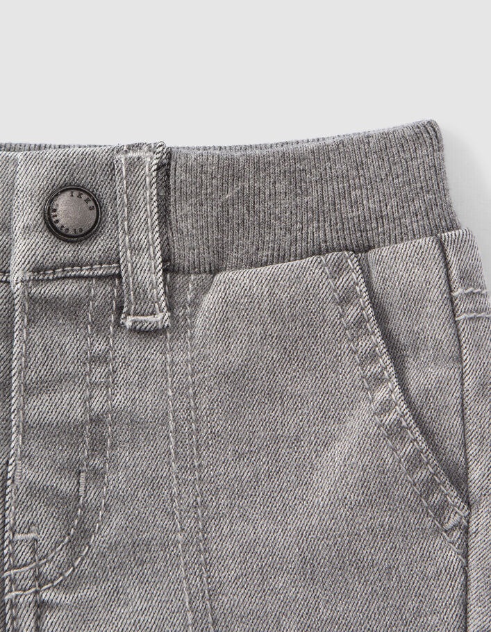 Jean BATTLE gris bord-côte ceinture bébé garçon