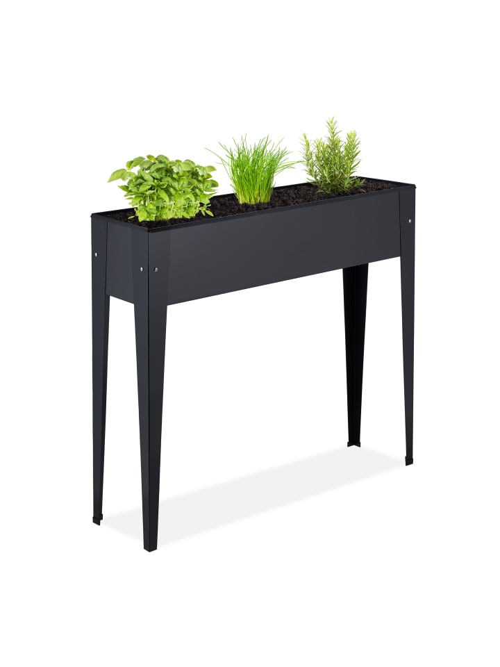 relaxdays Hochbeet in Schwarz - (B)99 x (H)83 x (T)26 cm günstig kaufen onesize