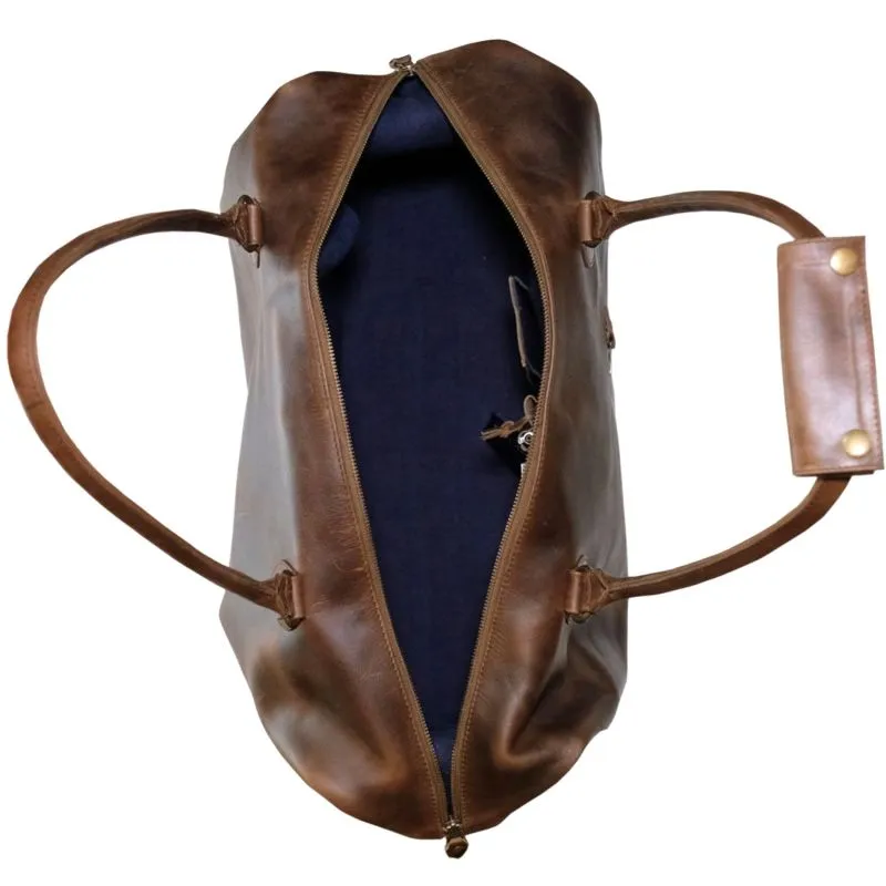 Buckle & Seam Leder Weekender Linwood - Braun \/ Blau