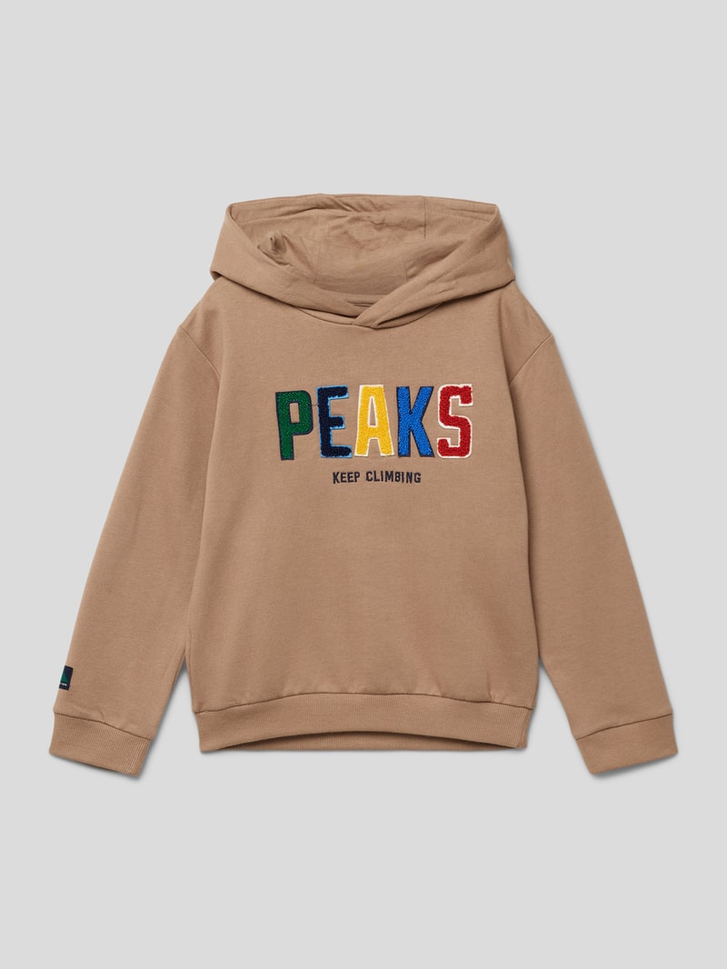 Hoodie mit Statement-Stitching in taupe