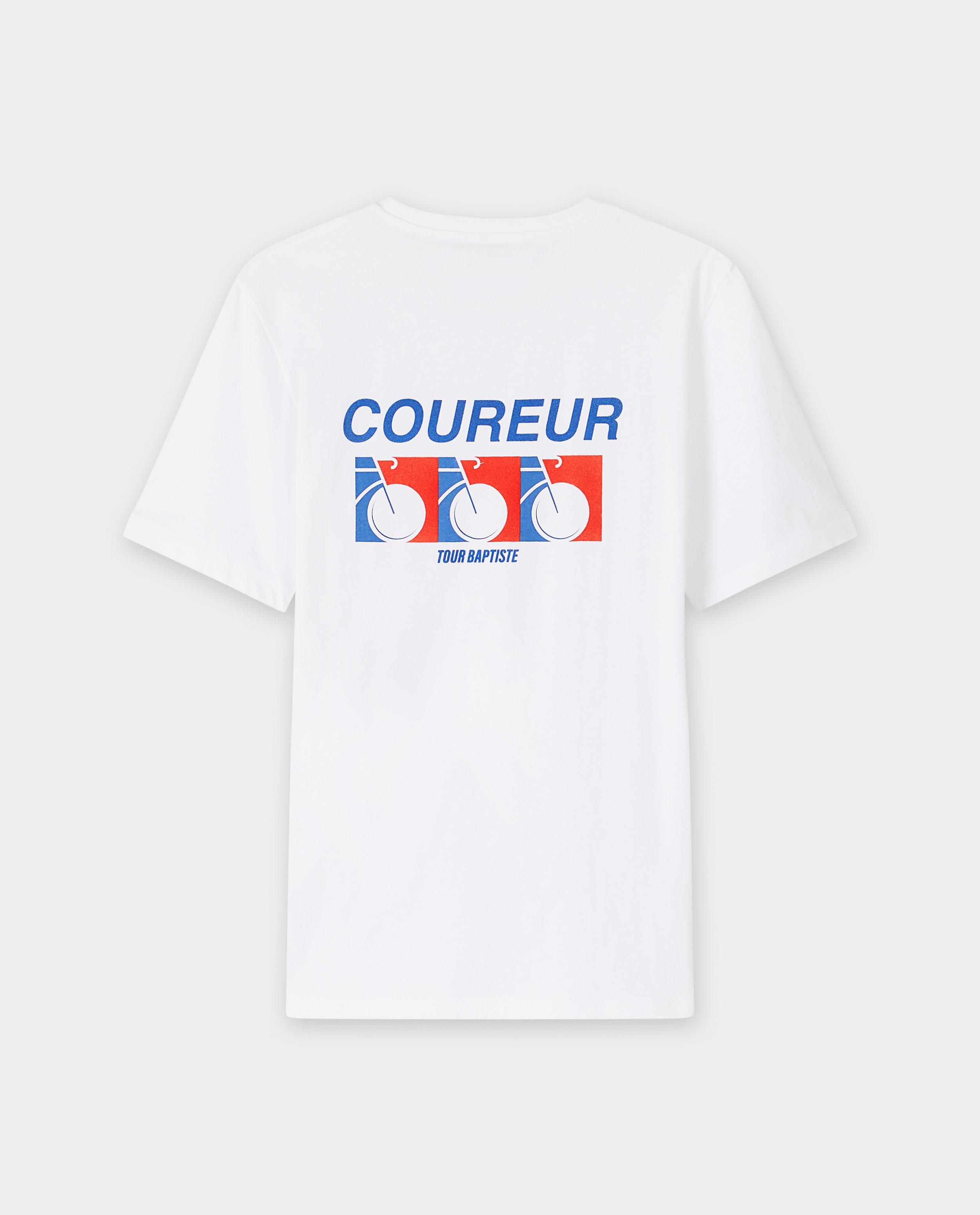 Baptiste organikus pamut póló hátul mintával, unisex, S-XXXL, fehér