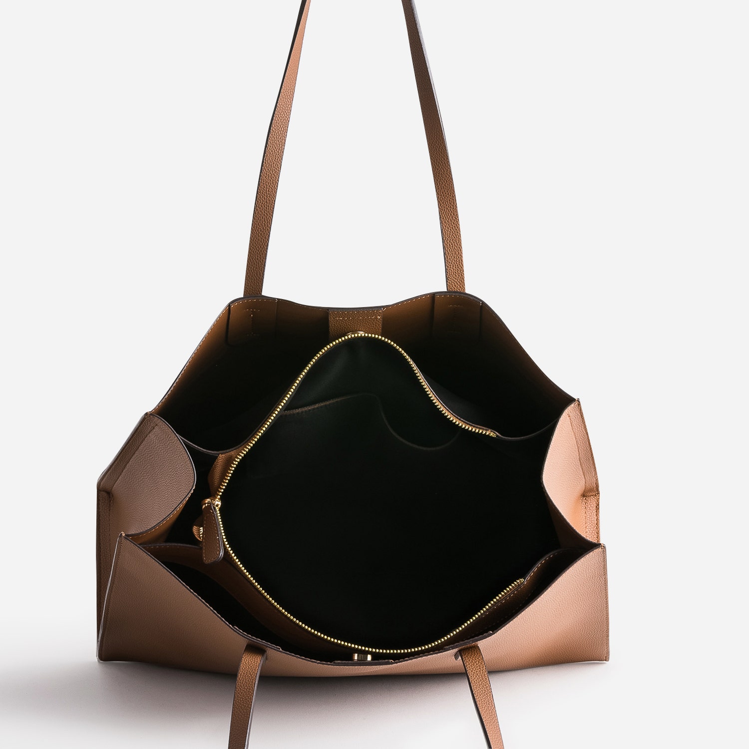 Sac cabas camel 3 compartiments
