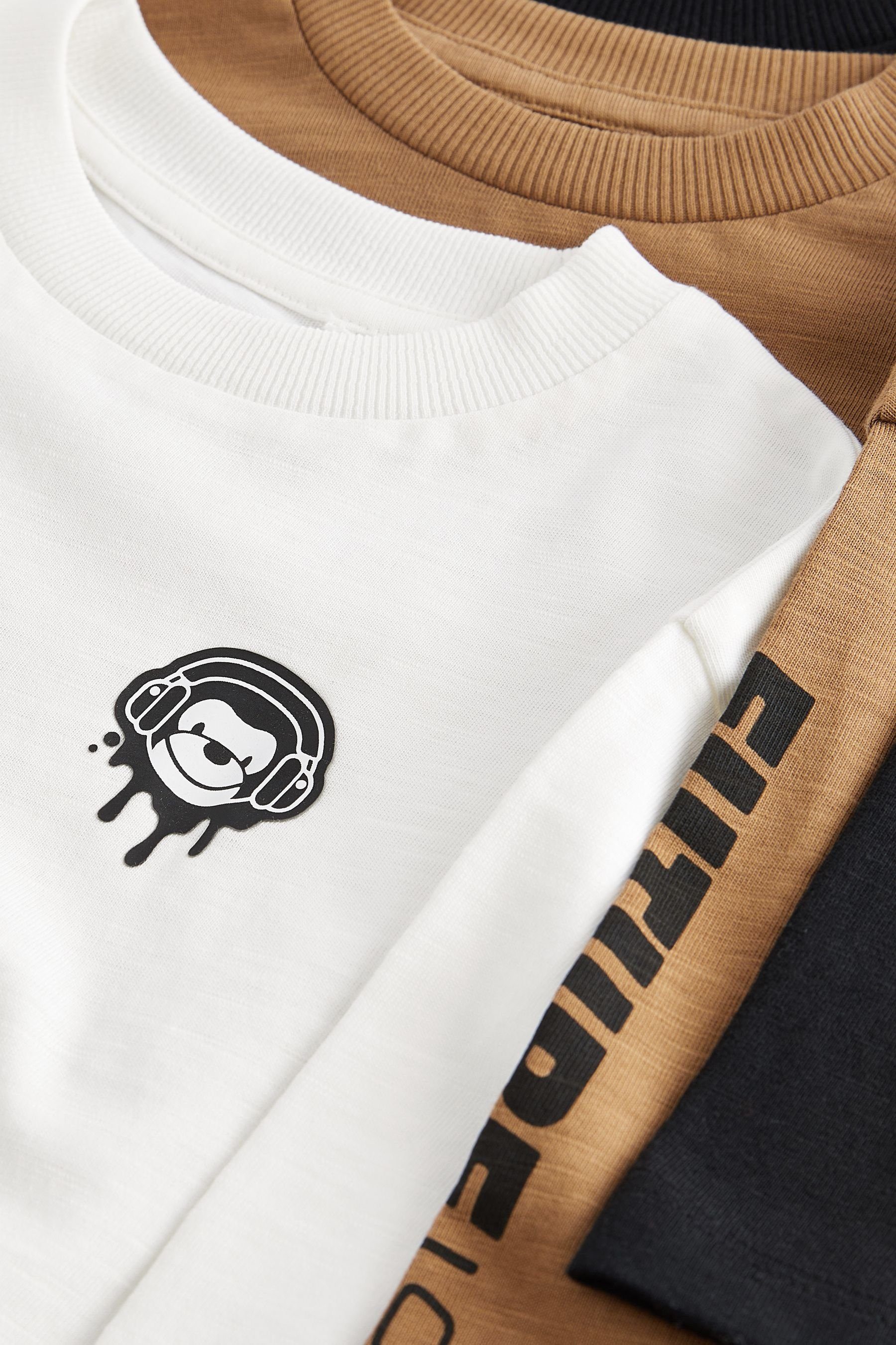 Next Langarmshirt Langärmelige Shirts mit Figurenmotiv im 3er-Pack (3-tlg)