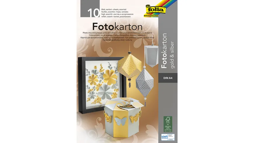 folia Fotokartonblock A4 gold/silber