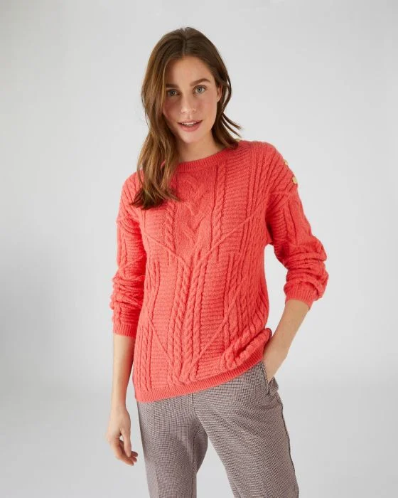 Pull chaud à torsades et boutons Thermolactyl
