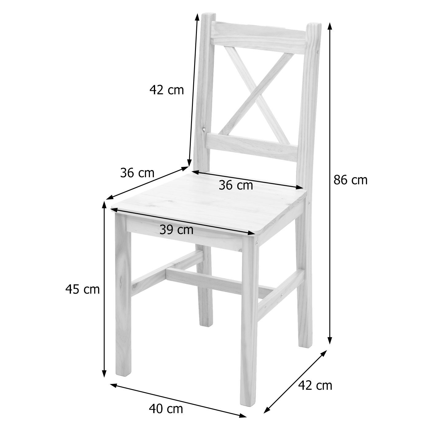 MCW Esszimmerstuhl MCW-F77-E (Set, 2 St), 2er-Set, Stabile Konstruktion, Landhausstil