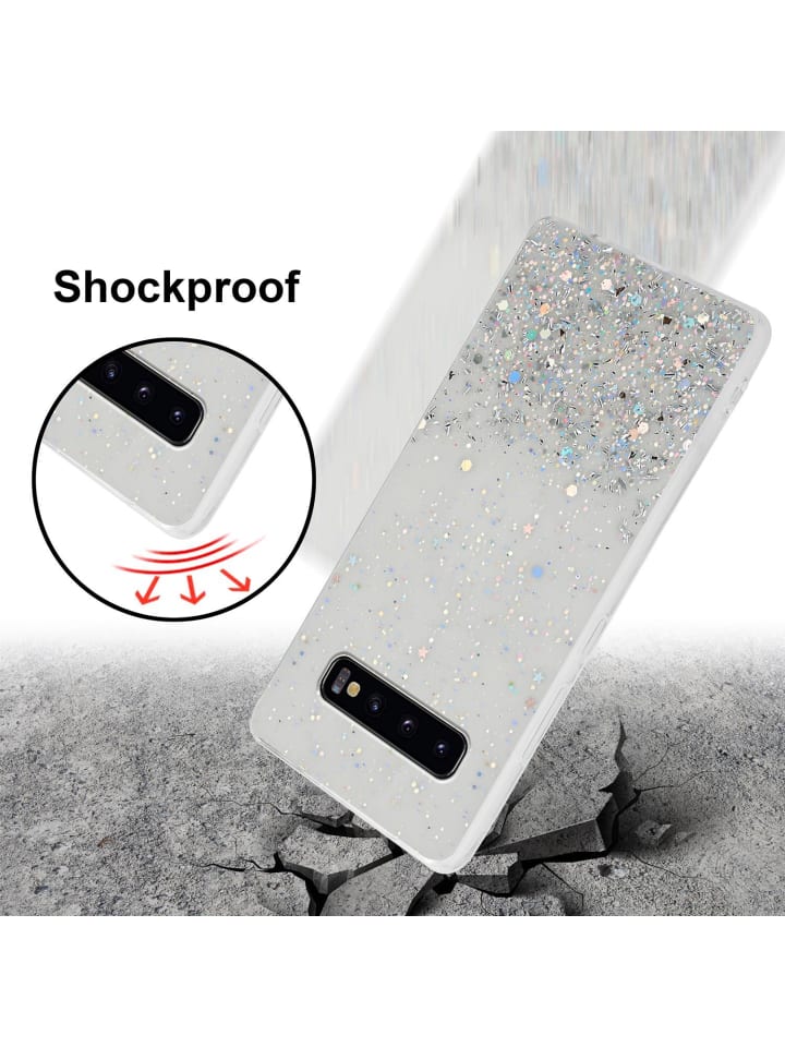cadorabo Hülle für Samsung Galaxy S10 PLUS Glitter in Transparent mit Glitter günstig kaufen Samsung Galaxy S10