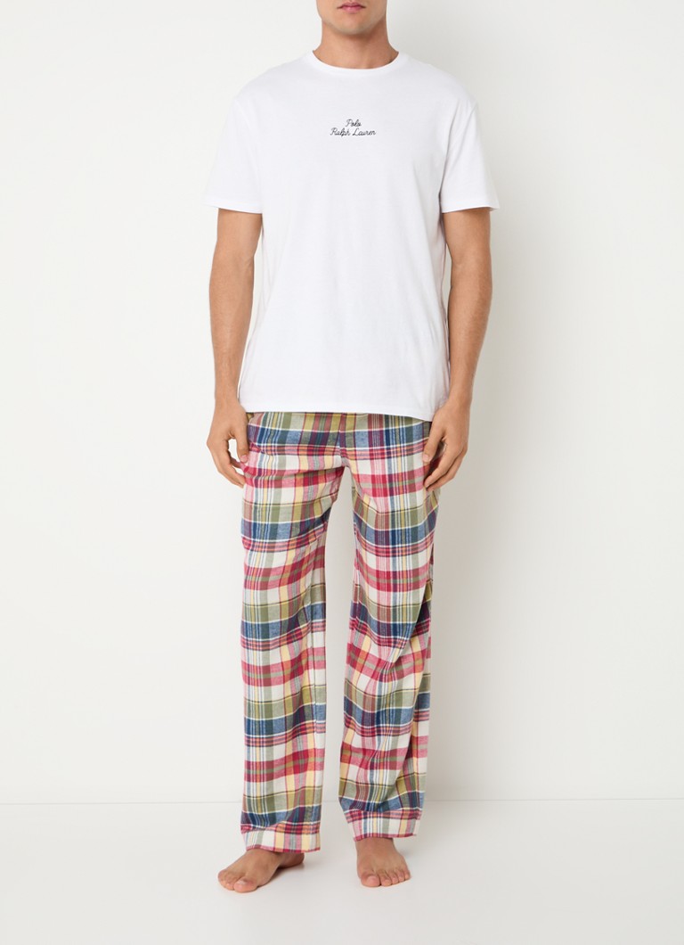 Calça de pijama Ralph Lauren com estampa xadrez e bolsos laterais.
