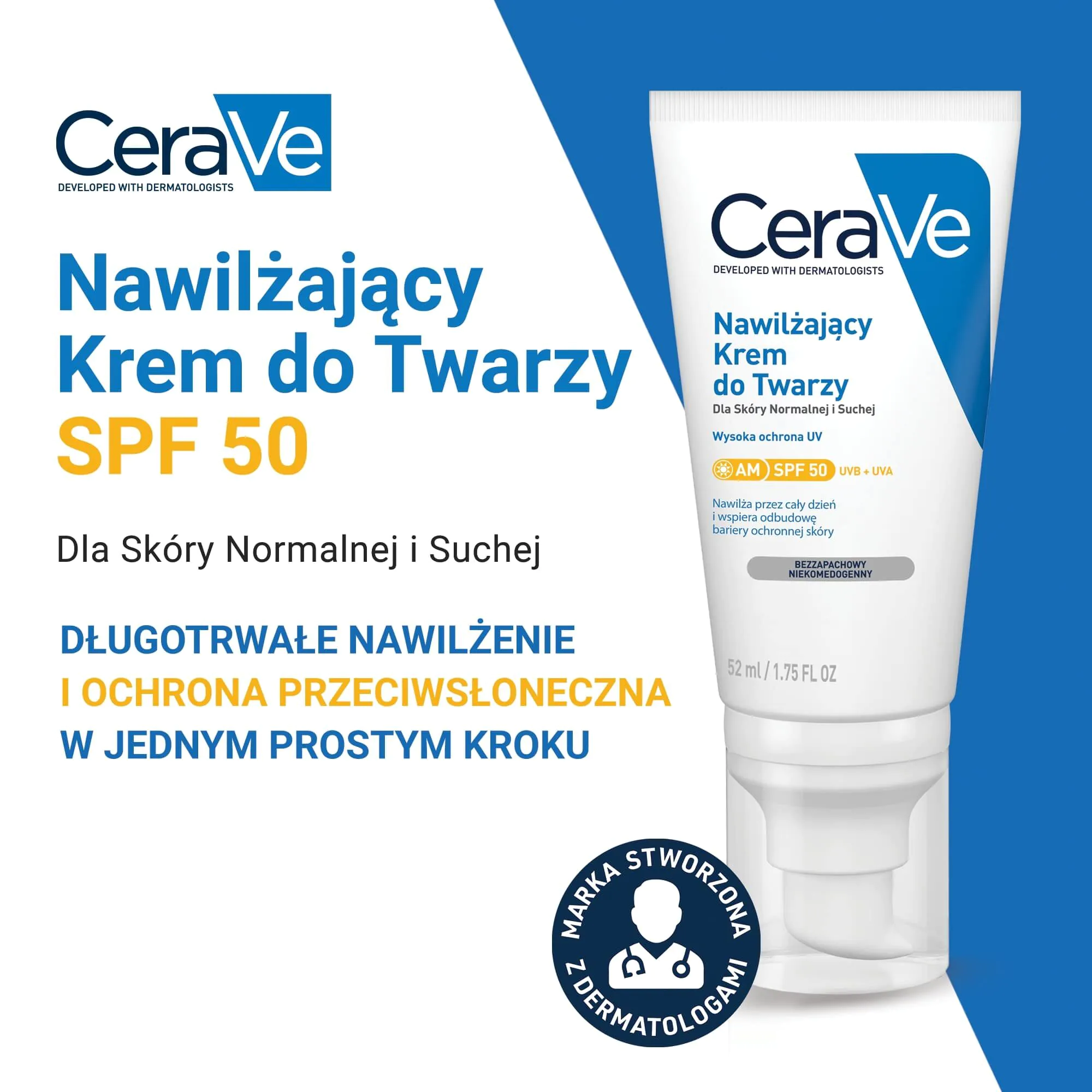 CeraVe hidratantna krema za lice SPF50 za normalnu do suhu kožu