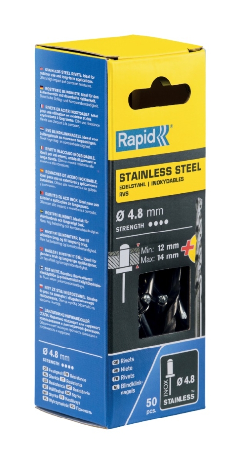 Rapid 5000397 Πριτσίνια από ανοξείδωτο ατσάλι ¾4,8 x 18 mm 50 τεμάχια