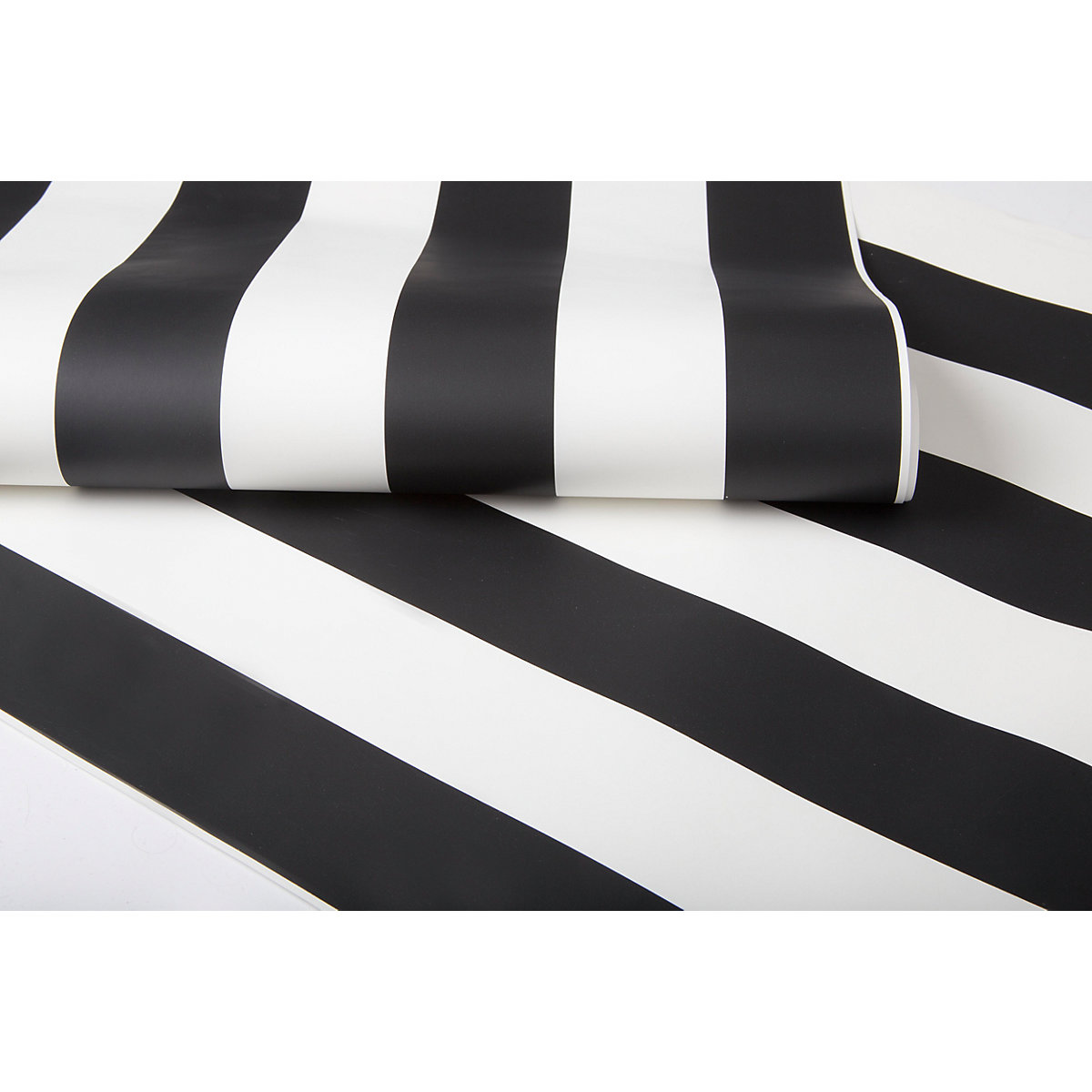 Tapete Streifen schwarz/weiß, 10 m x 53 cm
