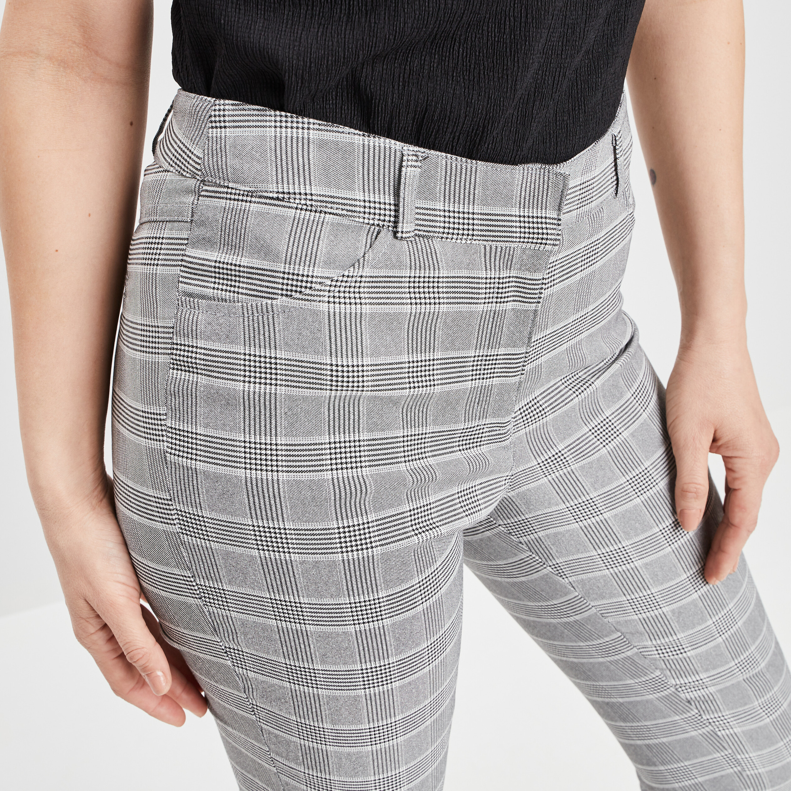 Pantacourt ajusté taille haute blanc femme | La Halle