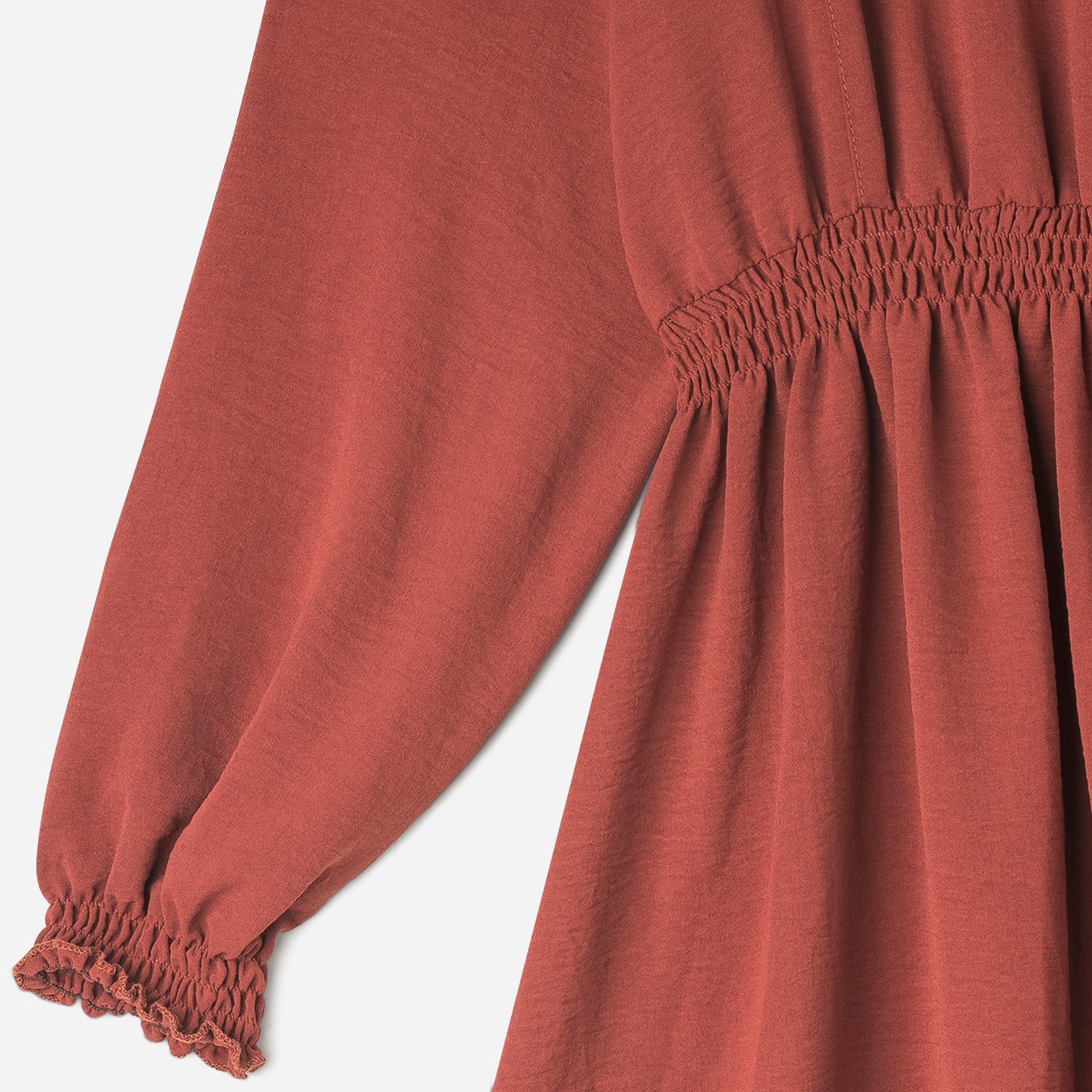 Robe TEXTO terracotta à volants