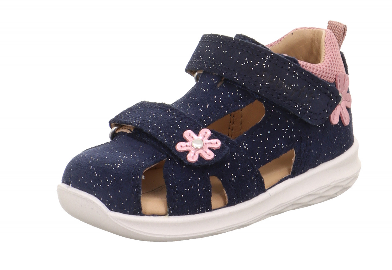 BUMBLEBEE - Blau/RosaSandale mit Klettverschluss