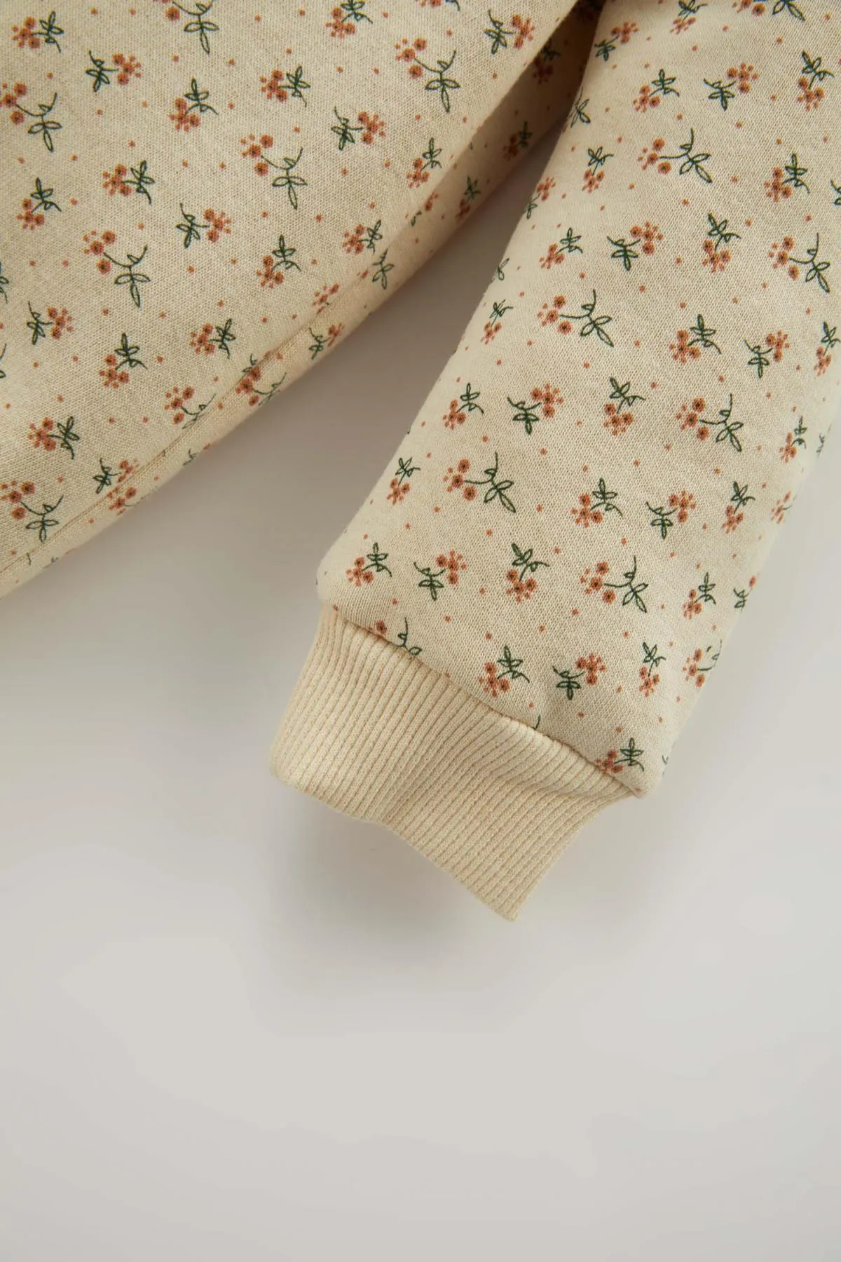 DeFacto  Dickes Sweatshirt mit Rundhalsausschnitt und Blumenmuster für Babys und Mädchen