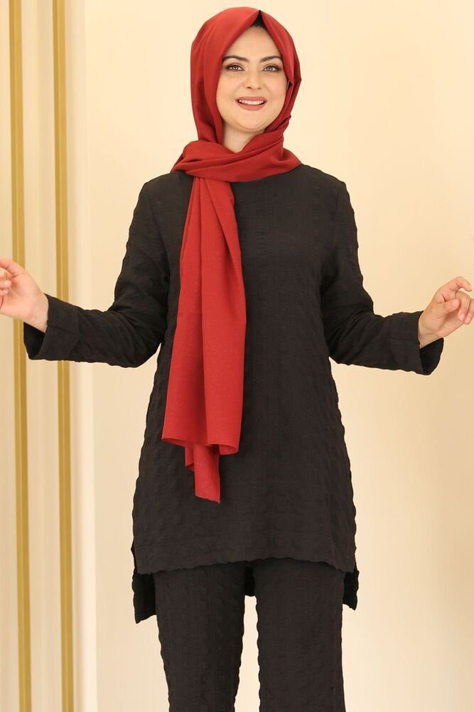 Modavitrini Tunika Damen Tunika mit Hose Zweiteiler Hijab Kleidung Modest Fashion (Zweiteiler)