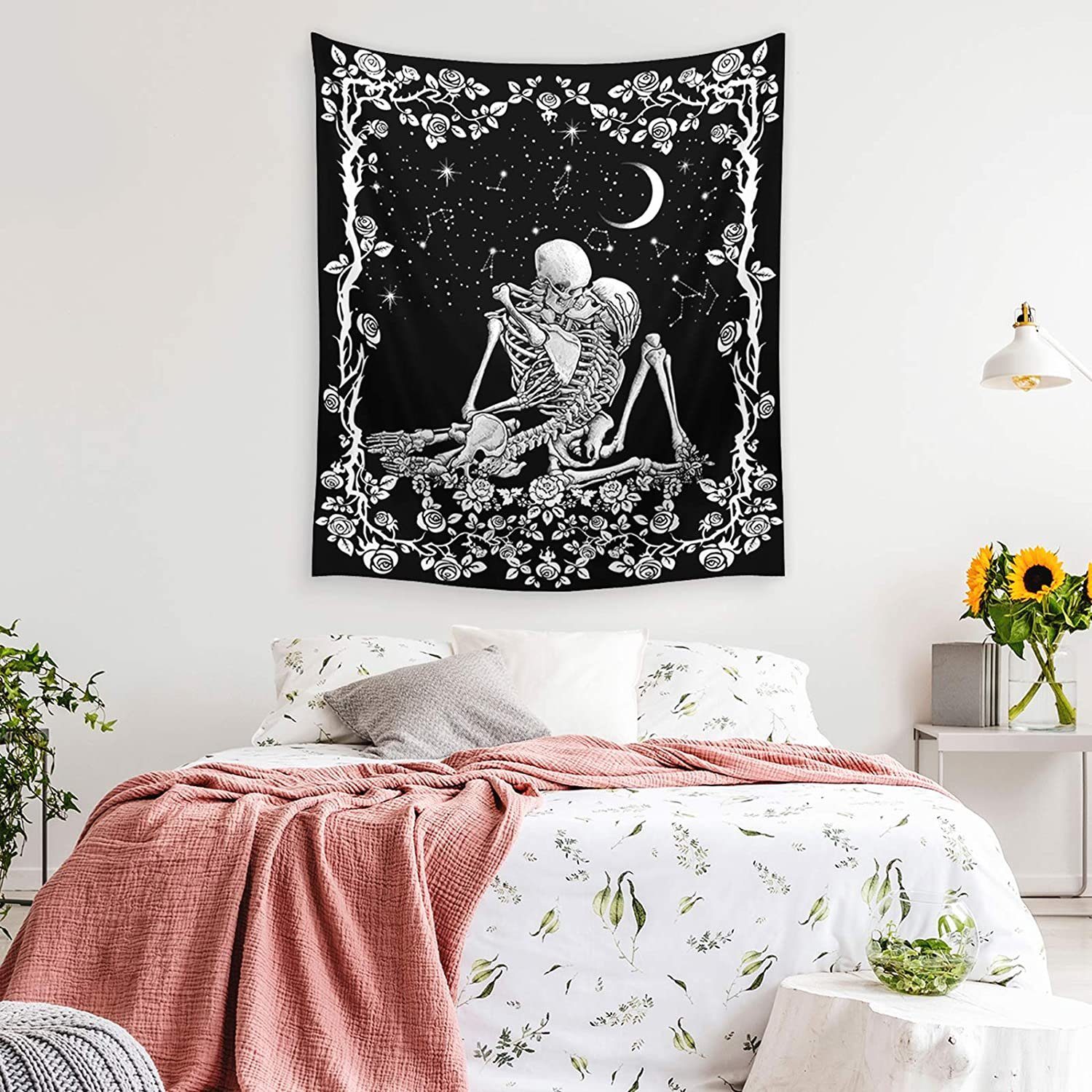 Wandteppich Kissing Lovers Skull Tapestry,für Wohnzimmer Schlafzimmer (51