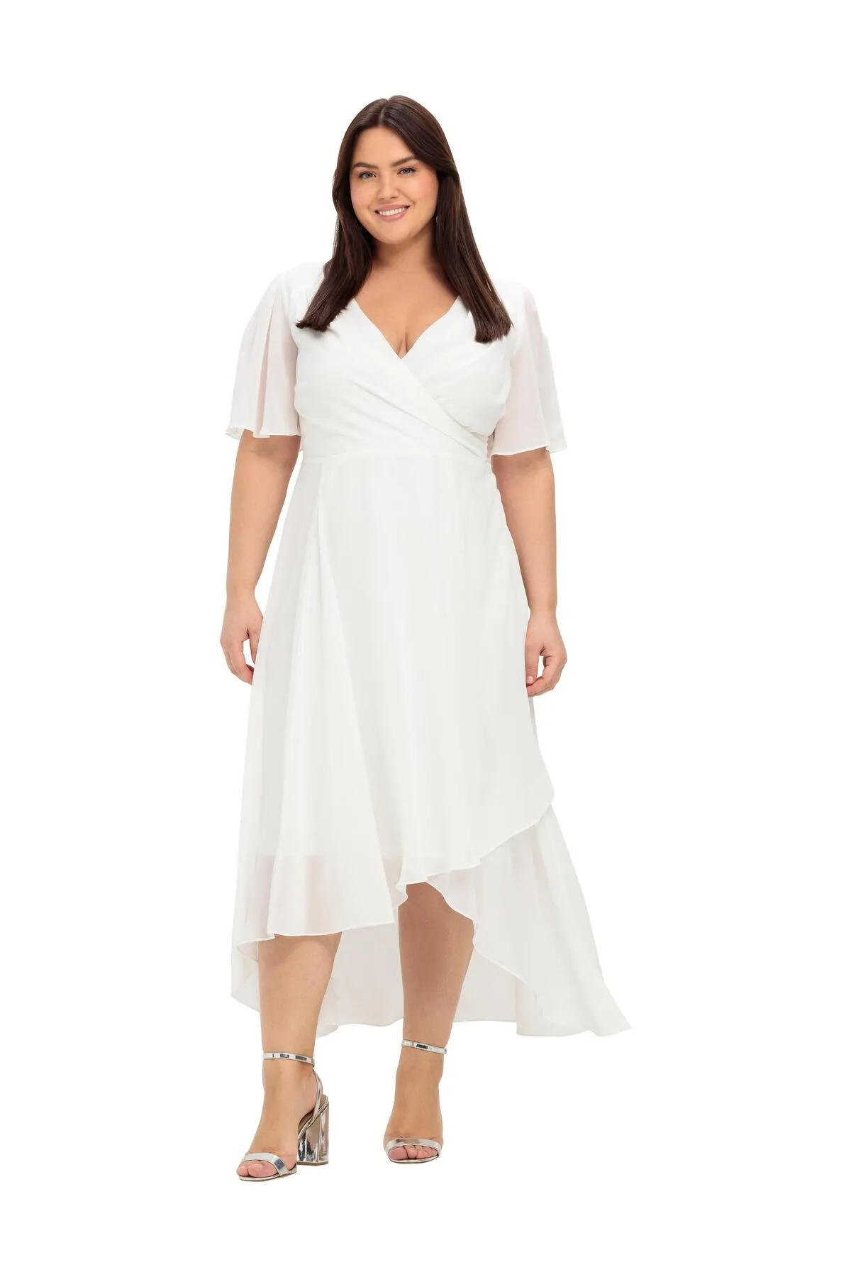 Sheego  Kleid - Weiß - Basic