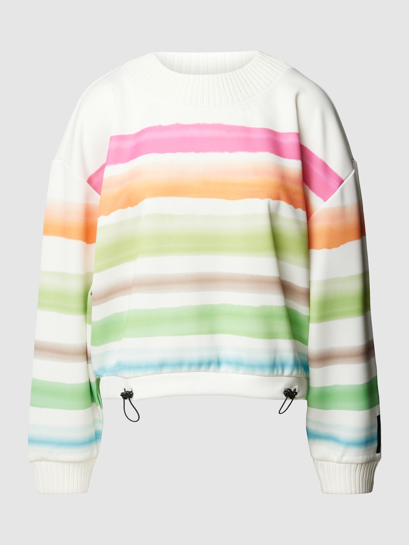 Sweatshirt mit Streifenmuster Modell 'Fara' in offwhite