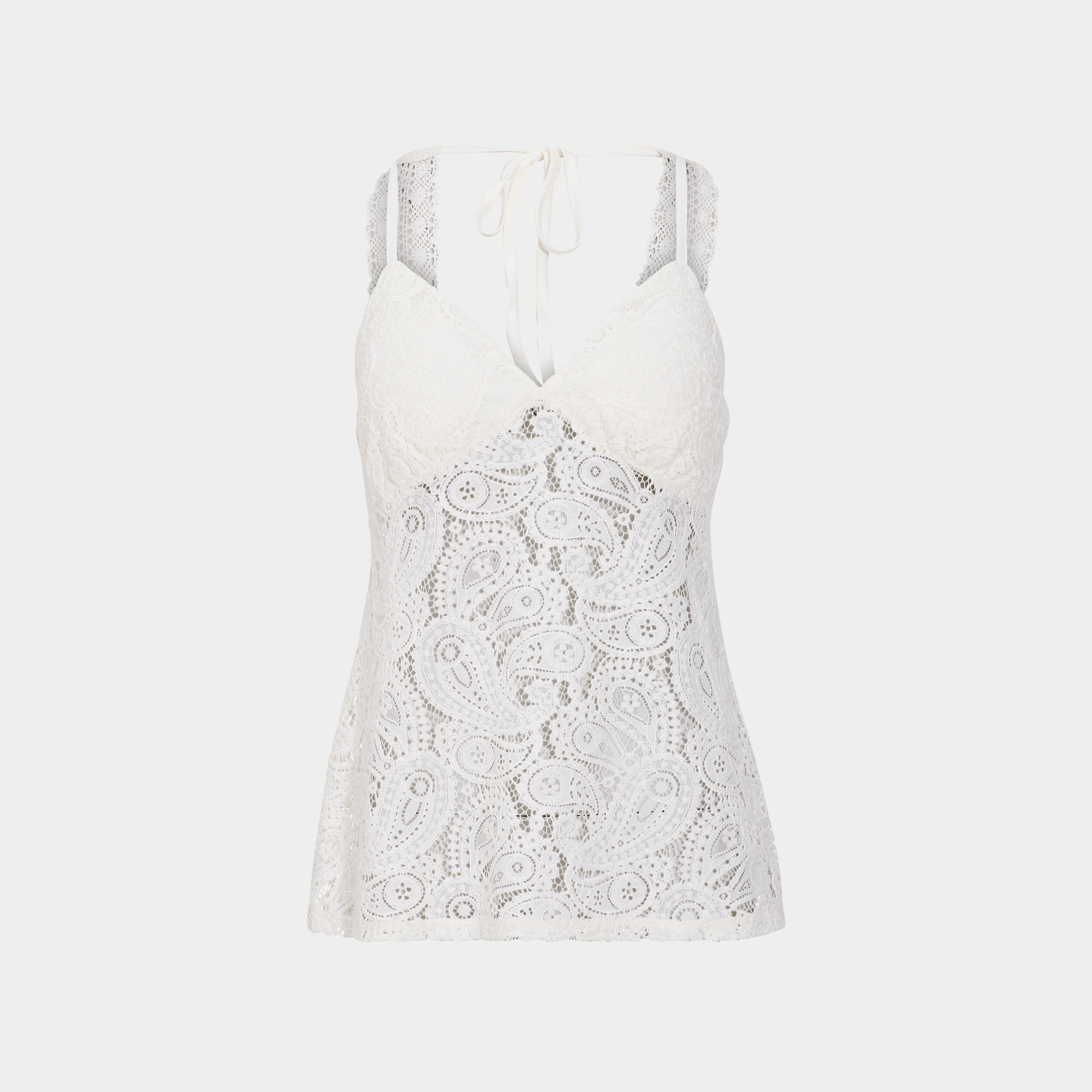 Débardeur à dentelle blanc femme | La Halle