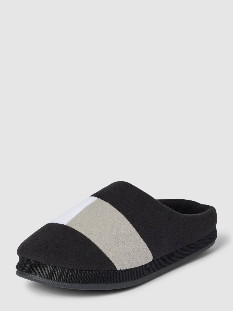 Hausschuhe mit Label-Detail Modell 'TOMMY HILFIGER FLAG' in schwarz