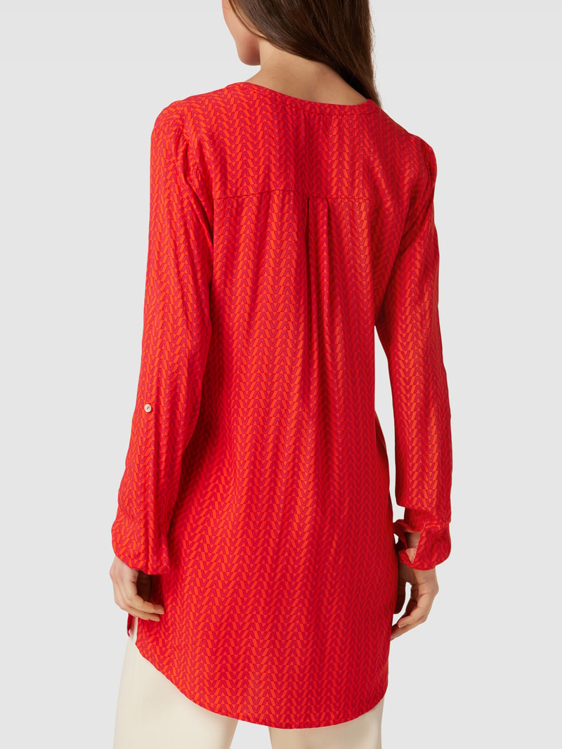 Blusenshirt mit Allover-Muster in dunkel orange